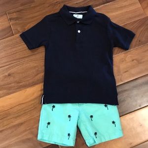 Mint and navy palm tree shorts